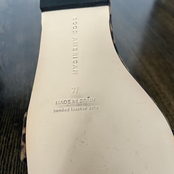 NW Good American Leopard Sandals with Gold Chain New - Just Not In Box. - Picture 7 of 7